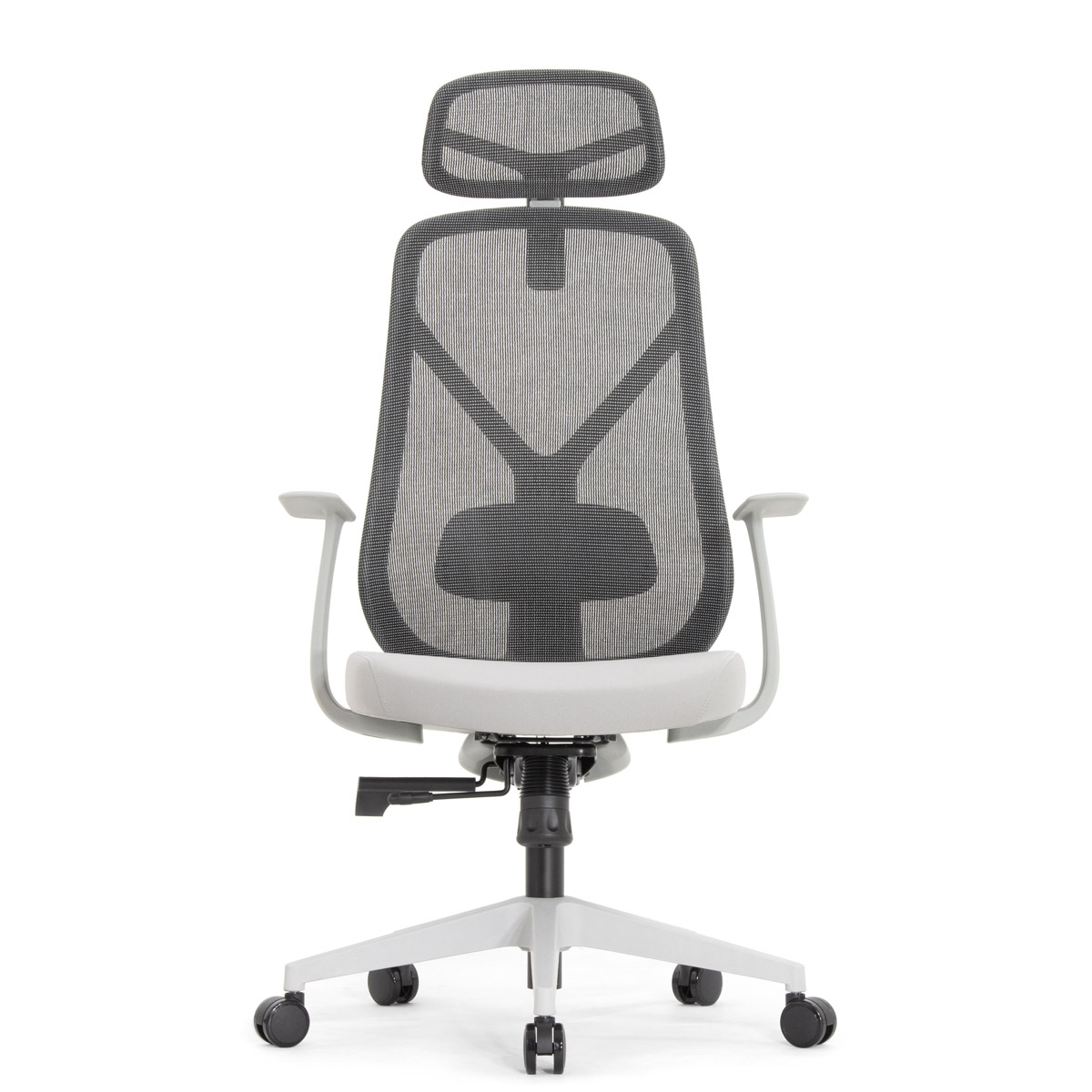 Эргономичное кресло Falto Kuraj (поясничный упор, сетка, ткань, серый)