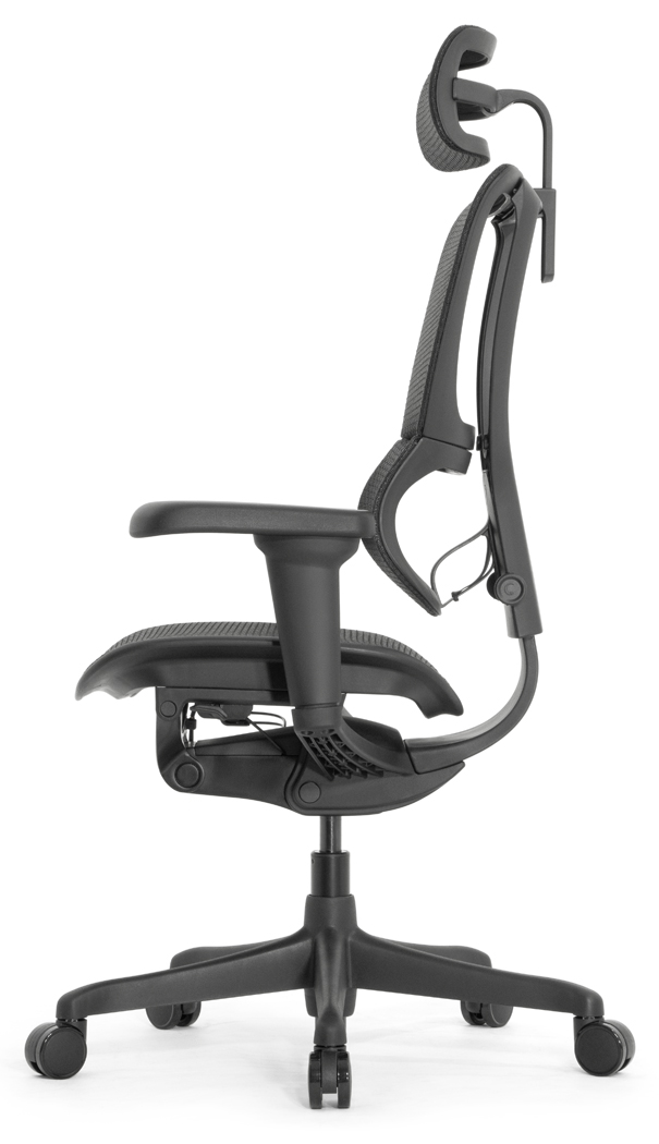 Эргономичное кресло Falto IOO Ultra (наклон вперёд, сетка, чёрный)