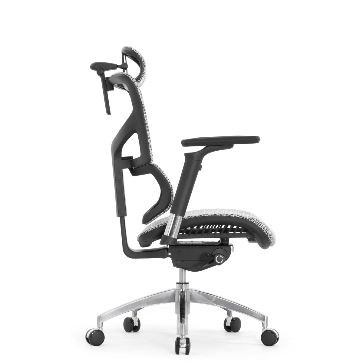 Эргономичное кресло Falto Sail Art 2 (подлокотники 6D (360), сетка, каркас чёрный, белый)