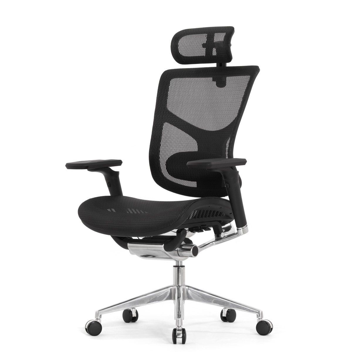 Компьютерное кресло Falto Star Ergo 2 (2D поясничный упор, подлокотники 6D (360), сетка, чёрный)