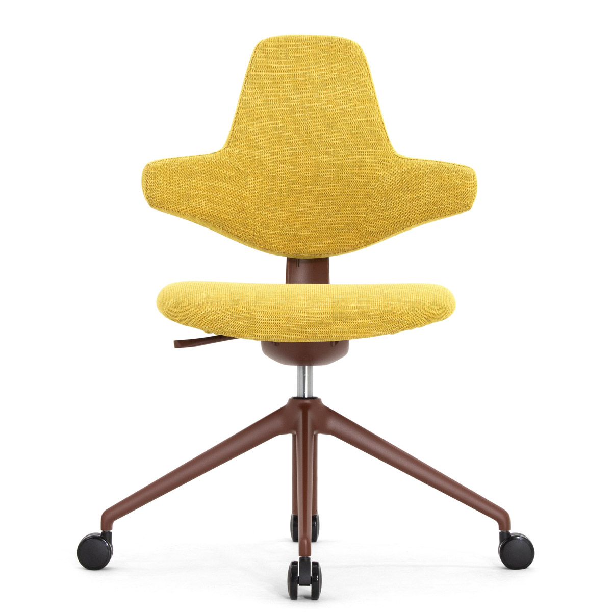 Эргономический стул Falto SOKOA ACTIV (отклонение, каркас бордо, ткань, жёлтый)