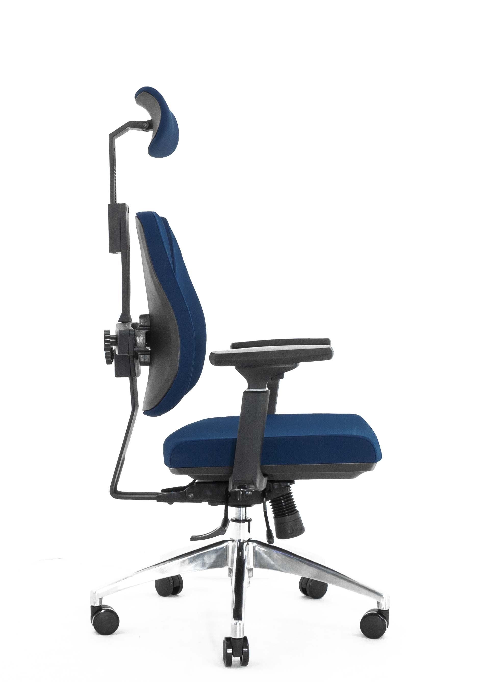 Ортопедическое кресло Falto ALPHA (корсетная спинка, ткань, тёмно-синий)