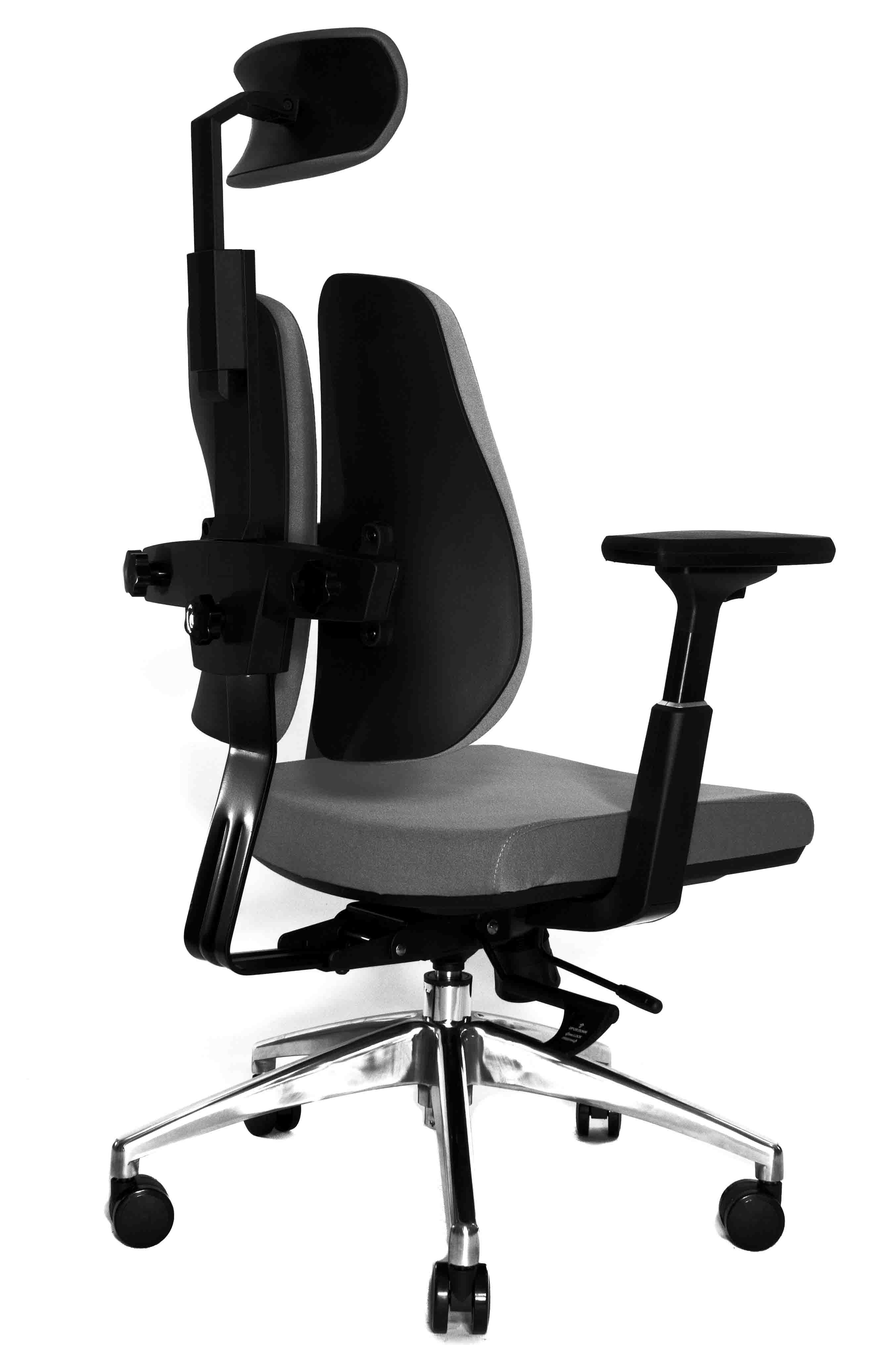 Ортопедическое кресло Falto ALPHA (корсетная спинка, ткань, тёмно-серый)