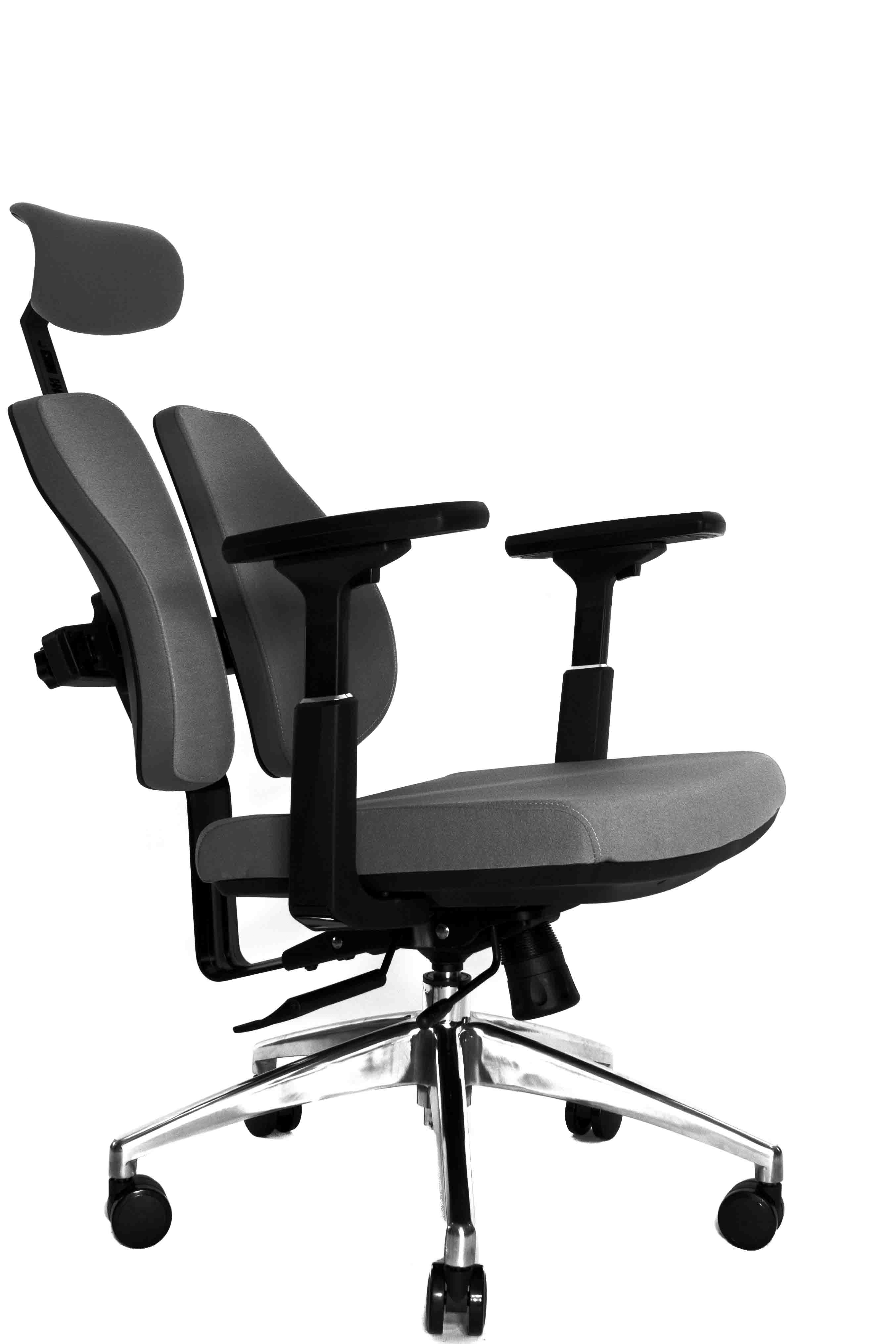 Ортопедическое кресло Falto ALPHA (корсетная спинка, ткань, тёмно-серый)