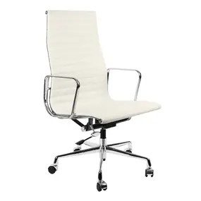 Эргономичное кресло Eames HB Ribbed Office Chair EA 119, белая кожа