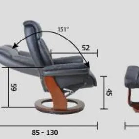 Кресло-реклайнер Relax Zuel (оттоманка, натуральная кожа, коричневый)