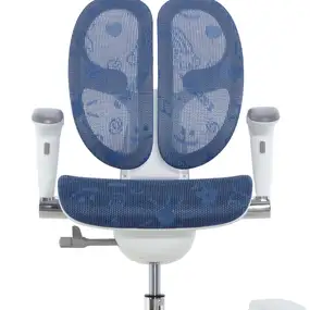 Детское эргономичное кресло Falto ORTO (корсетная спинка, слайдер, подлокотники 3D, сетка, синий)