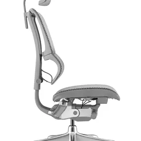 Эргономичное кресло Falto IOO E Elite (электроуправление, SmartWork, алюминий, наклон вперёд, сетка, серый)