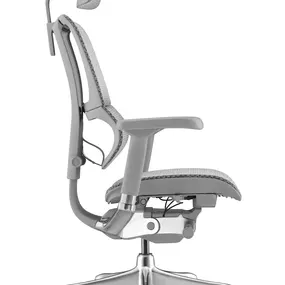 Эргономичное кресло Falto IOO E Elite (электроуправление, SmartWork, алюминий, наклон вперёд, сетка, серый)