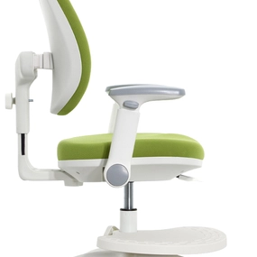 Детское эргономичное кресло Falto KIDS MAX DUO-P, ППУ латекс, спинка корсет, подножка, подлокотник 3D, обивка (зелёный)