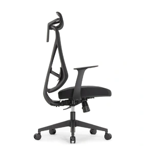 Эргономичное кресло Falto Kuraj (поясничный упор, сетка, ткань, чёрный)