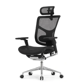 Эргономичное кресло Falto Star Office Ergo 2 (2D поясничный упор, 5D подголовник, сетка, ткань, чёрный)