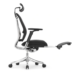 Эргономичное кресло Falto Spring 2 с подножкой (поясничный валик, подлокотники 6D (360), сетка, чёрный)