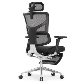 Эргономичное кресло Falto Sail 2 с подножкой (динамичный поясничный упор, подлокотники 6D (360), сетка, чёрный)