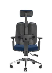 Ортопедическое кресло Falto ALPHA (корсетная спинка, ткань, тёмно-синий)