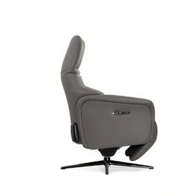 Кресло-реклайнер Falto Titanio (2 мотора, zero, аккумулятор, натуральная кожа, тёмно-серый)