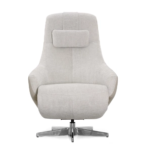 Кресло-реклайнер Falto Live (3 мотора, поясничный упор, шенилл, натуральная кожа, светлый)