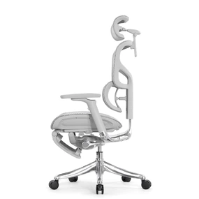 Эргономичное кресло Falto Pro 2 с подножкой (3D поясничный упор, подголовник 4D, каркас серый, белый)