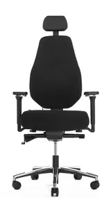 Эргономичное кресло Falto SMART T LONG (удлинённое сиденье, надувной поясничный упор, ткань, чёрный)